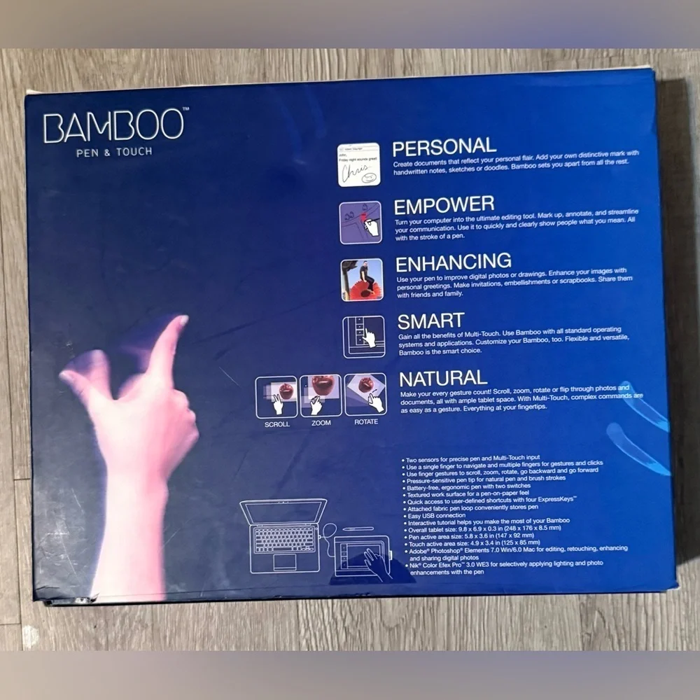 Wacom Bamboo Touch Tablet CTH-460 USB Graphic Design Drawing